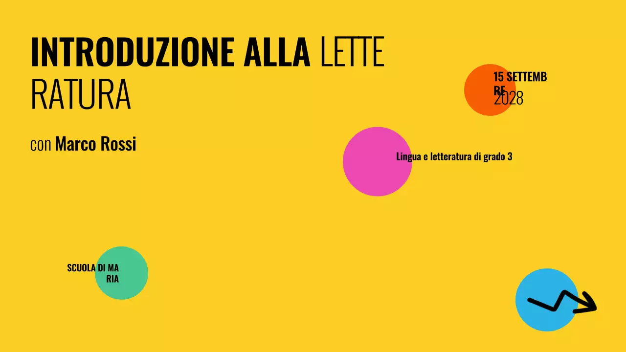 Presentazione del corso di letteratura moderna multicolore