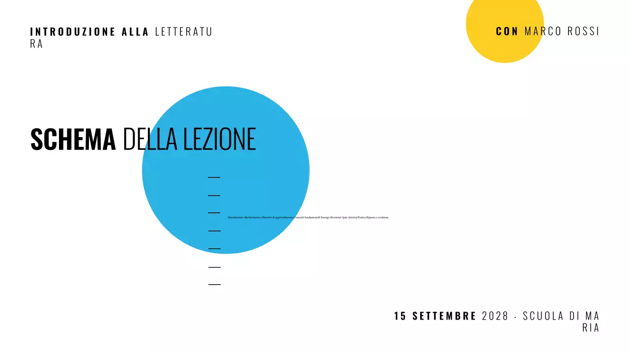 Presentazione del corso di letteratura moderna multicolore