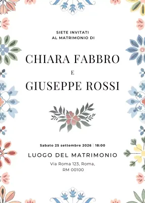 invito di nozze floreale beige