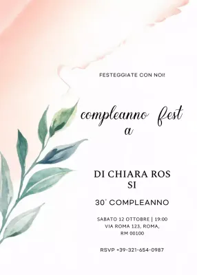 invito di compleanno elegante rosa