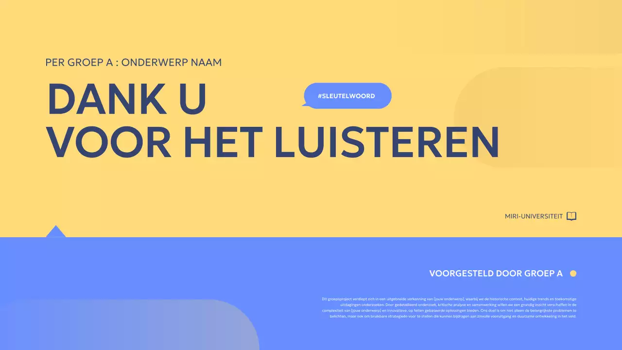 blauw modern groepsproject verslag