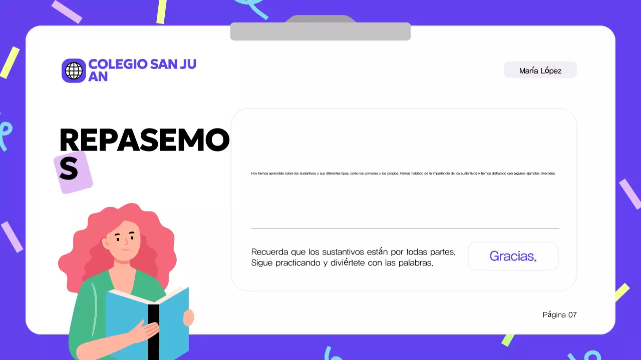 Material de clase del curso de gramática moderna azul