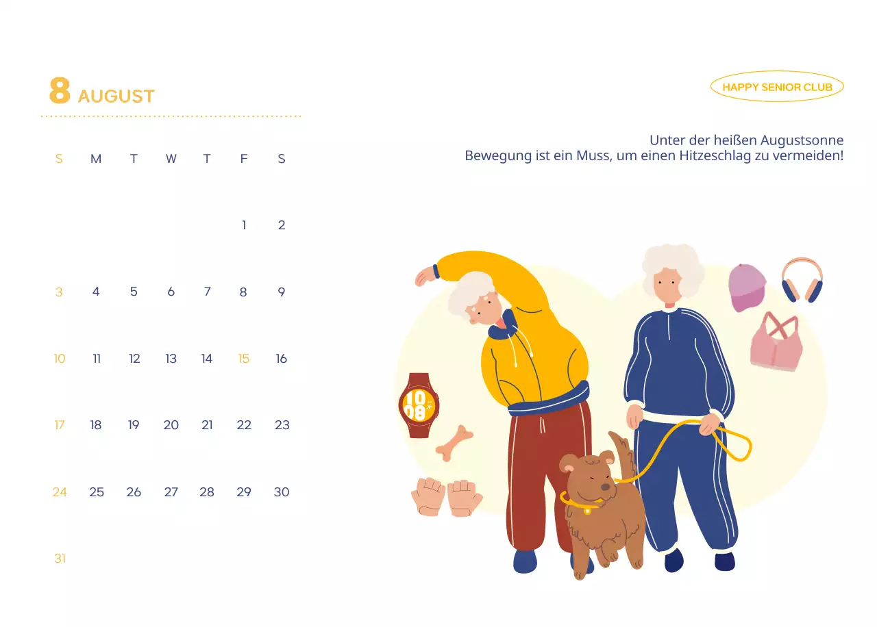 Geschäftskalender mit niedlichen Illustrationen