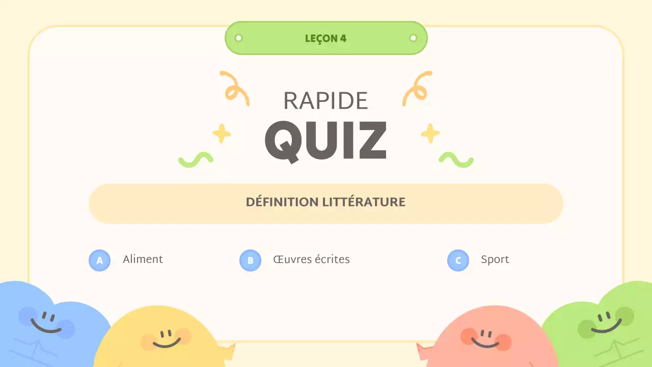 classe de littérature abstraite jaune