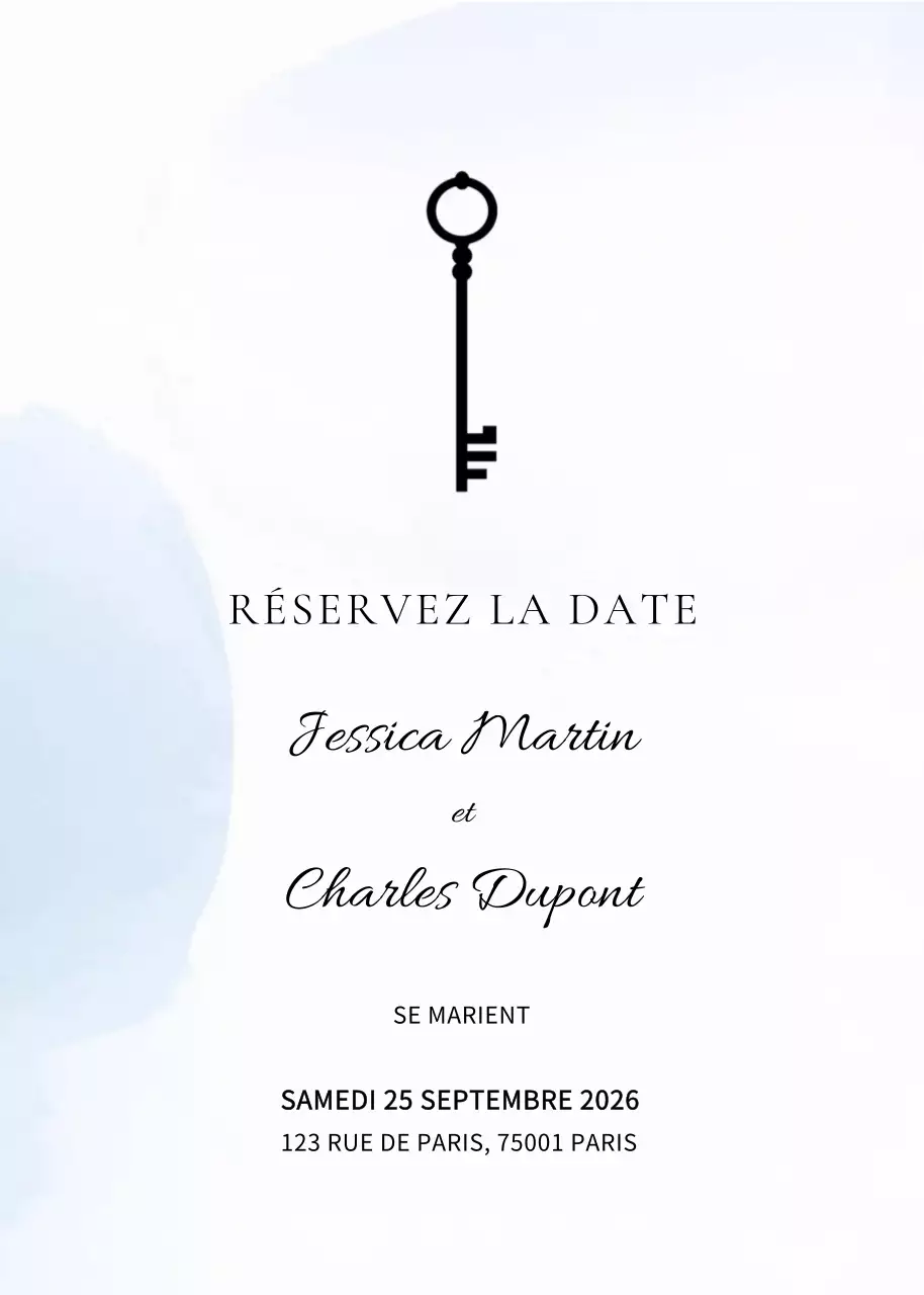 Invitation de mariage minimaliste blanche