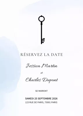 Invitation de mariage minimaliste blanche