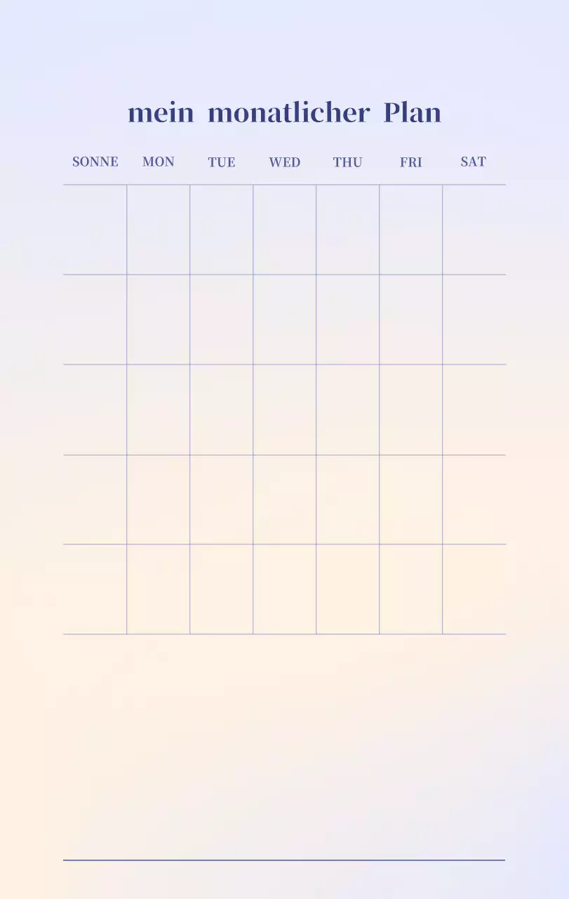 Minimalistischer Kalender mit Farbverlauf