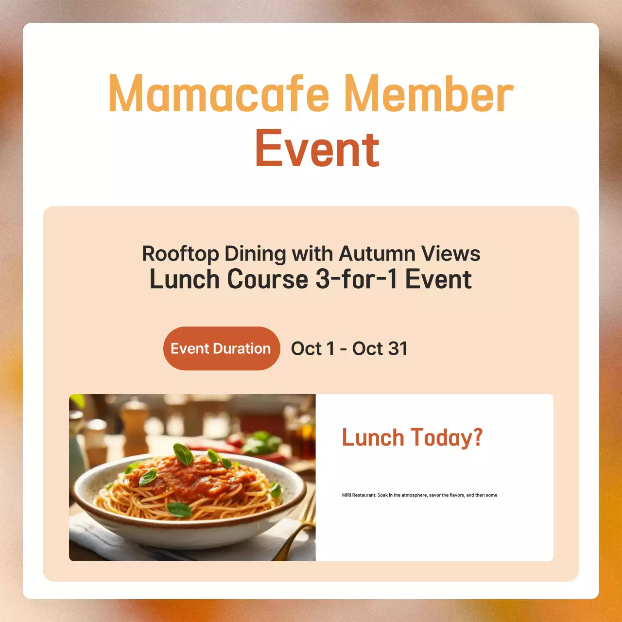 Orange Modern Autumn Promotion Instagram Carousel