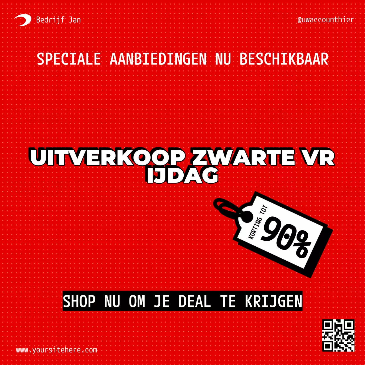 Red bold Black Friday kortingsactie