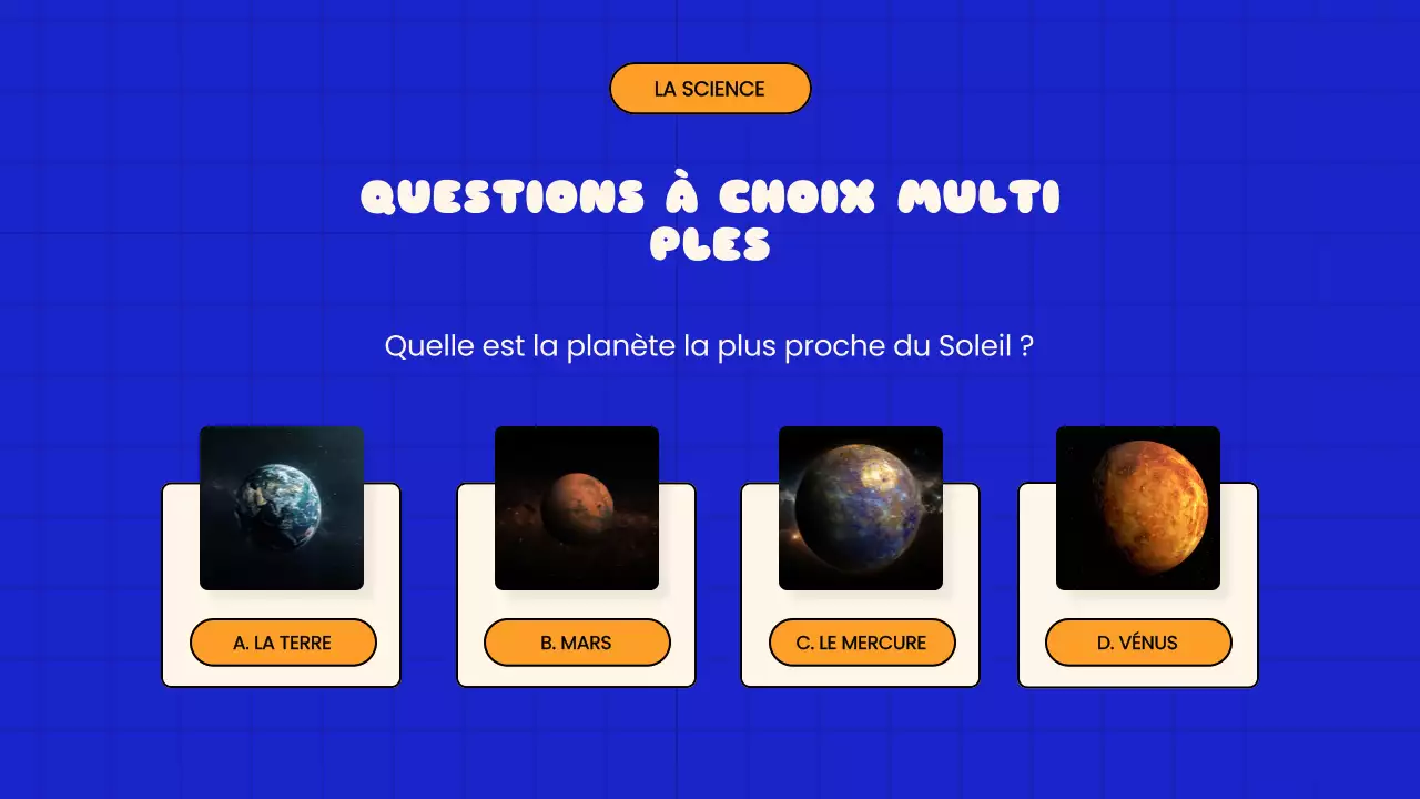Blue Playful Quiz Time School Presentation (en anglais)