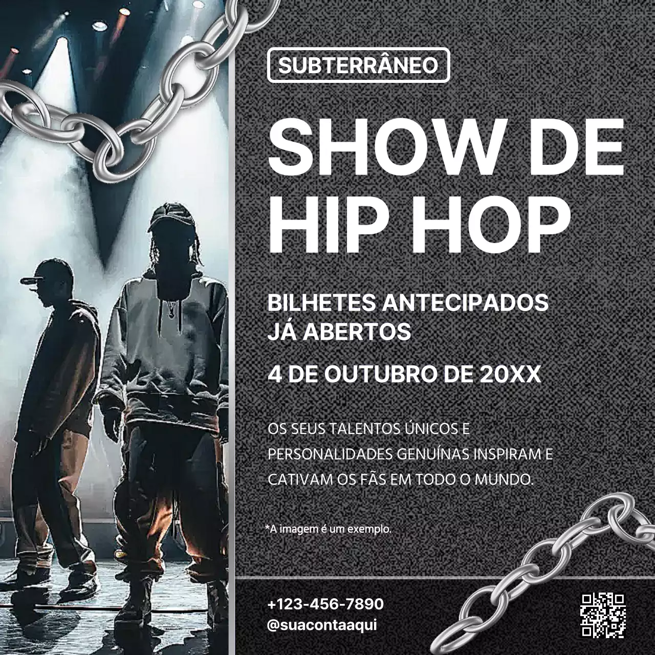 promoção de concertos de hip hop urbano cinzento