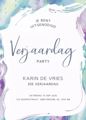 Kleurrijke elegante verjaardagsuitnodiging