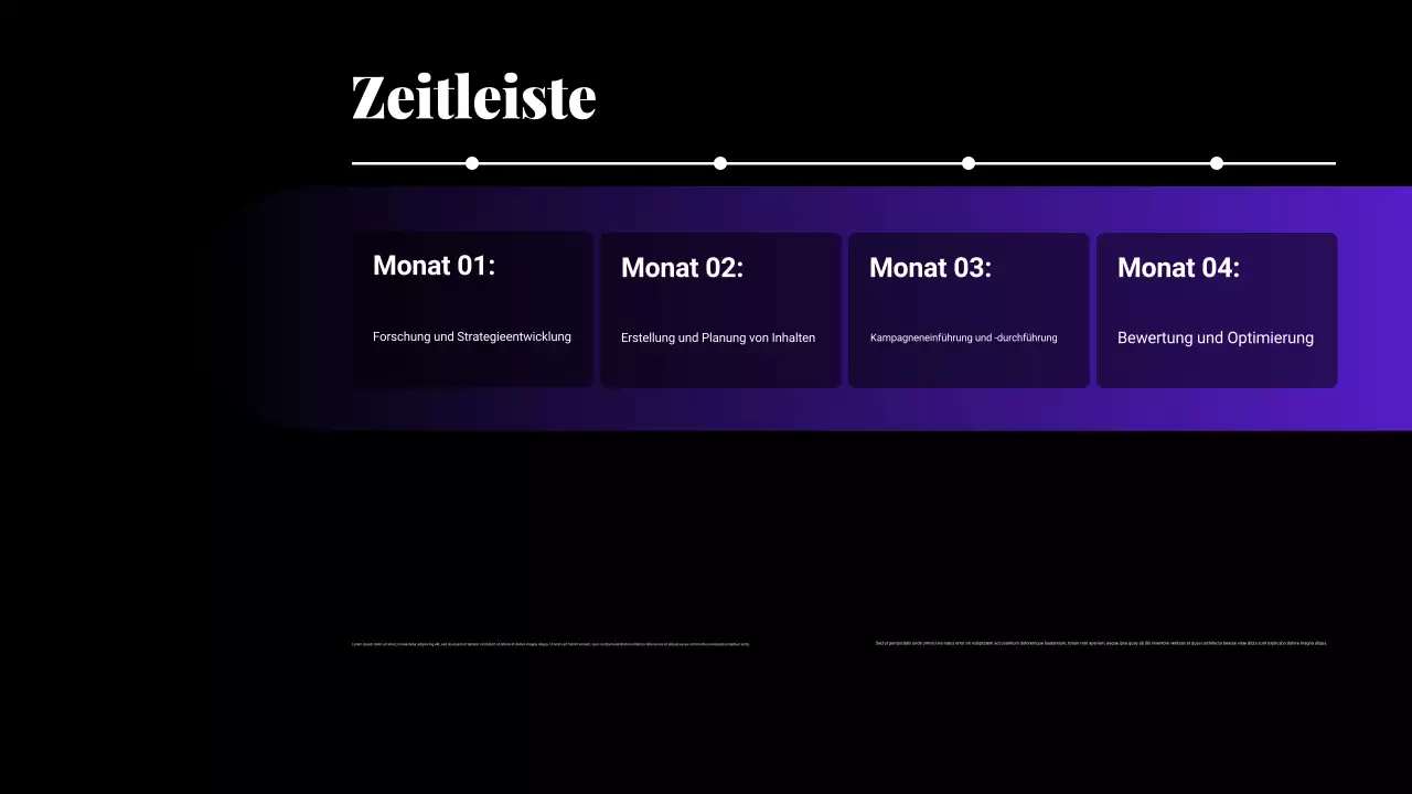 Schwarz und lila Farbverlauf Marketingplan Präsentation