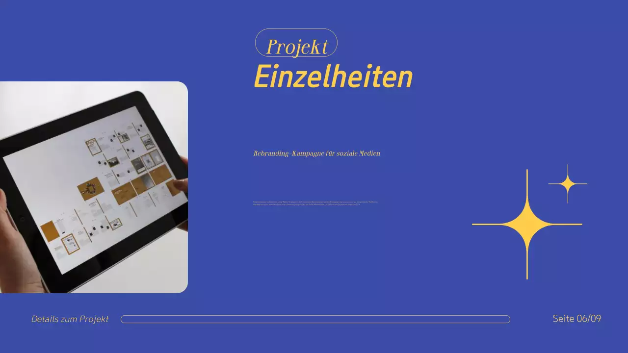 Blau-Gelb Professionelle kreative Portfolio-Präsentation