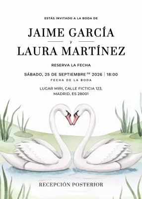 blanco elegante invitación de boda