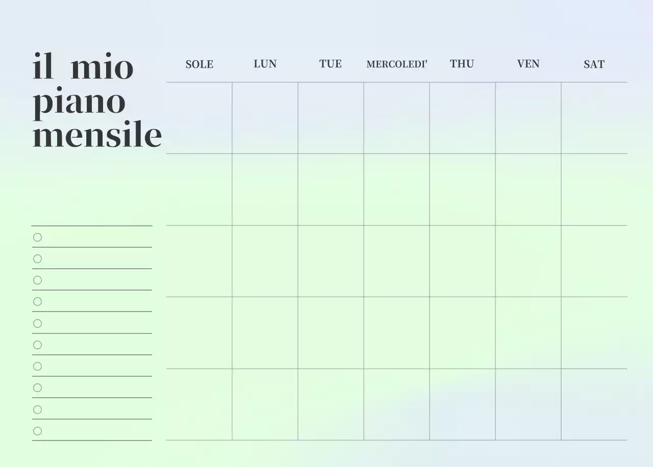 Calendario minimalista a gradi
