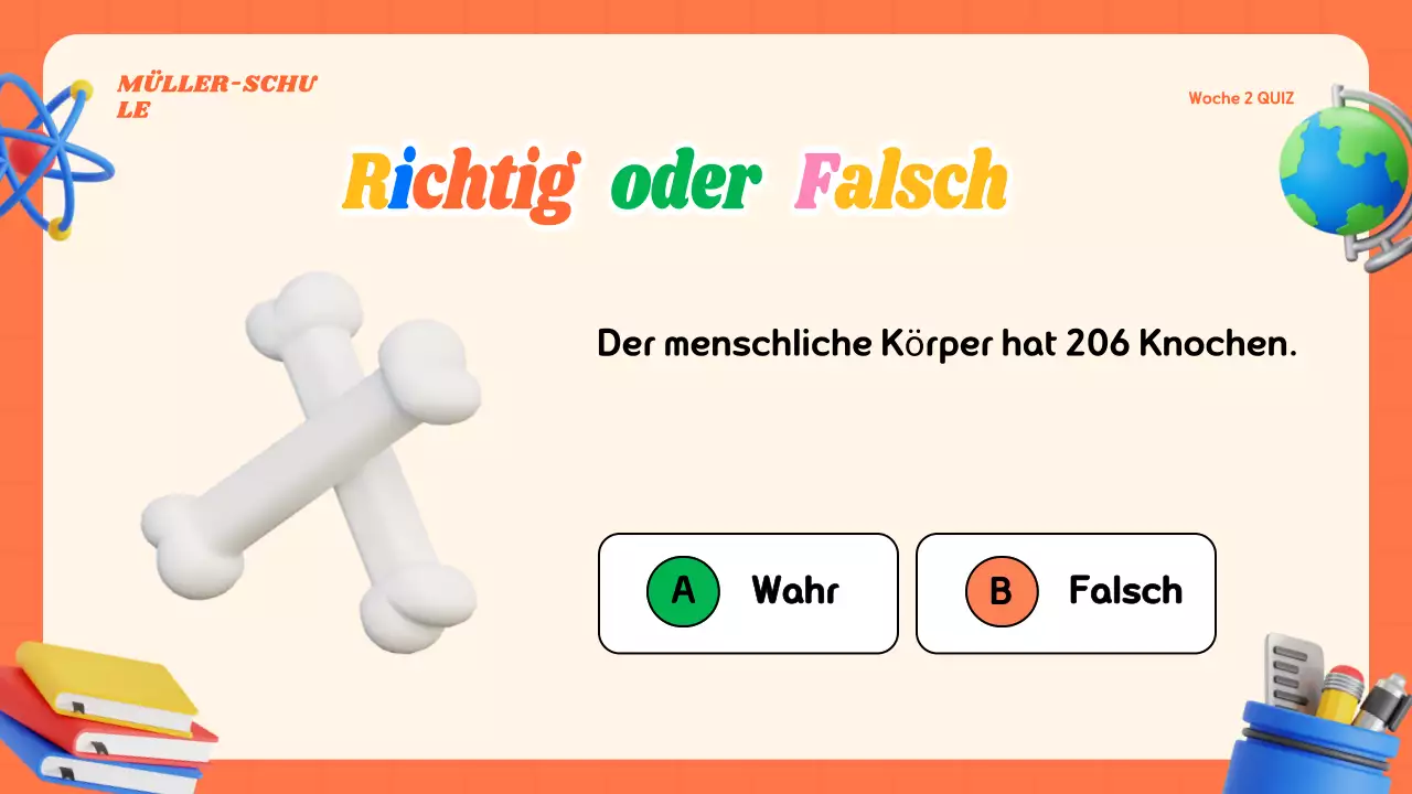 Buntes modernes Quiz-Klassenmaterial