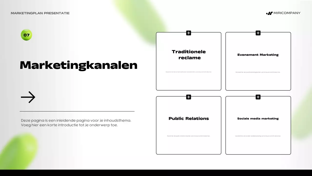 groen gedurfd marketingplan