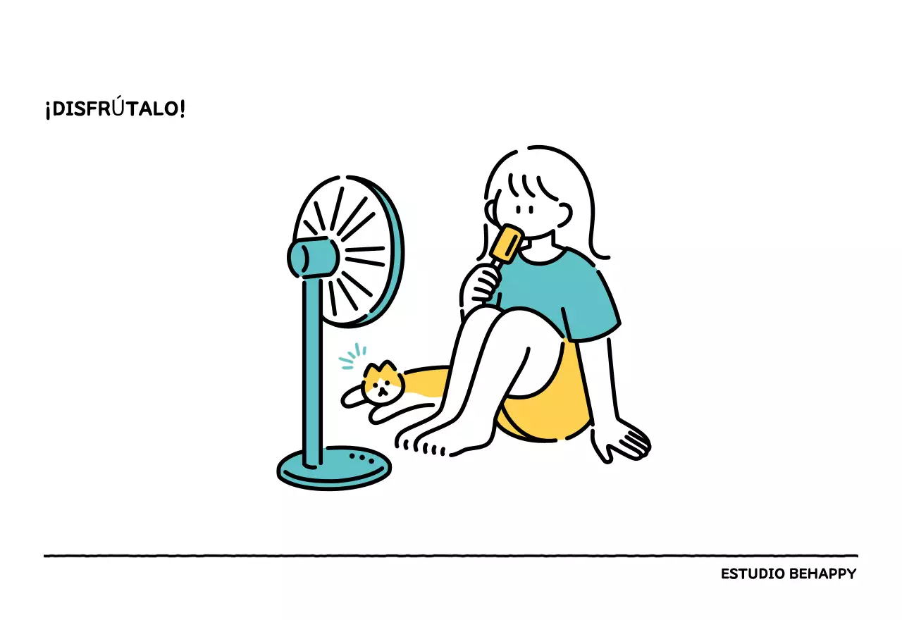 Calendario ilustrado con un bonito estilo de líneas