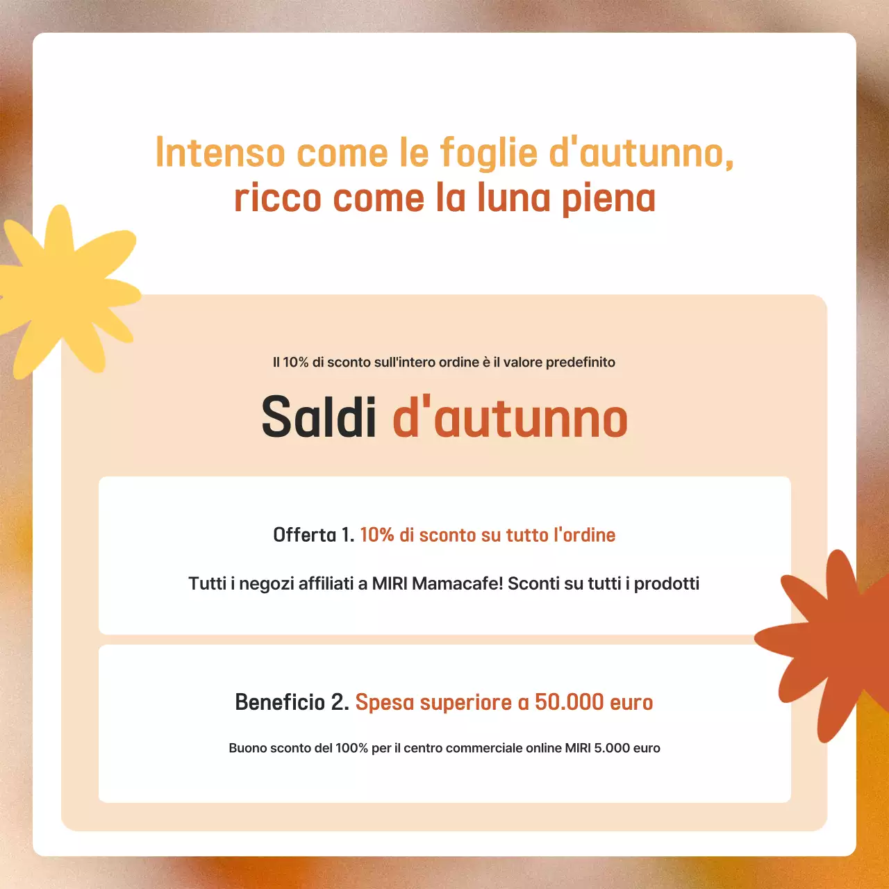 Evento arancione moderno d'autunno