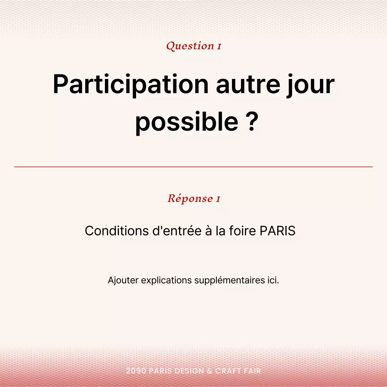 Annonces soignées de questions et réponses en rouge et blanc