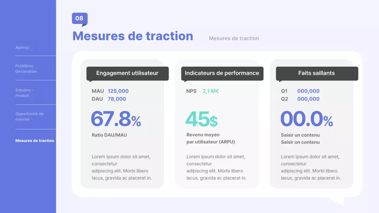 présentation professionnelle bleue de l'entreprise