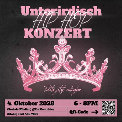 rosa trendy hip hop konzert förderung