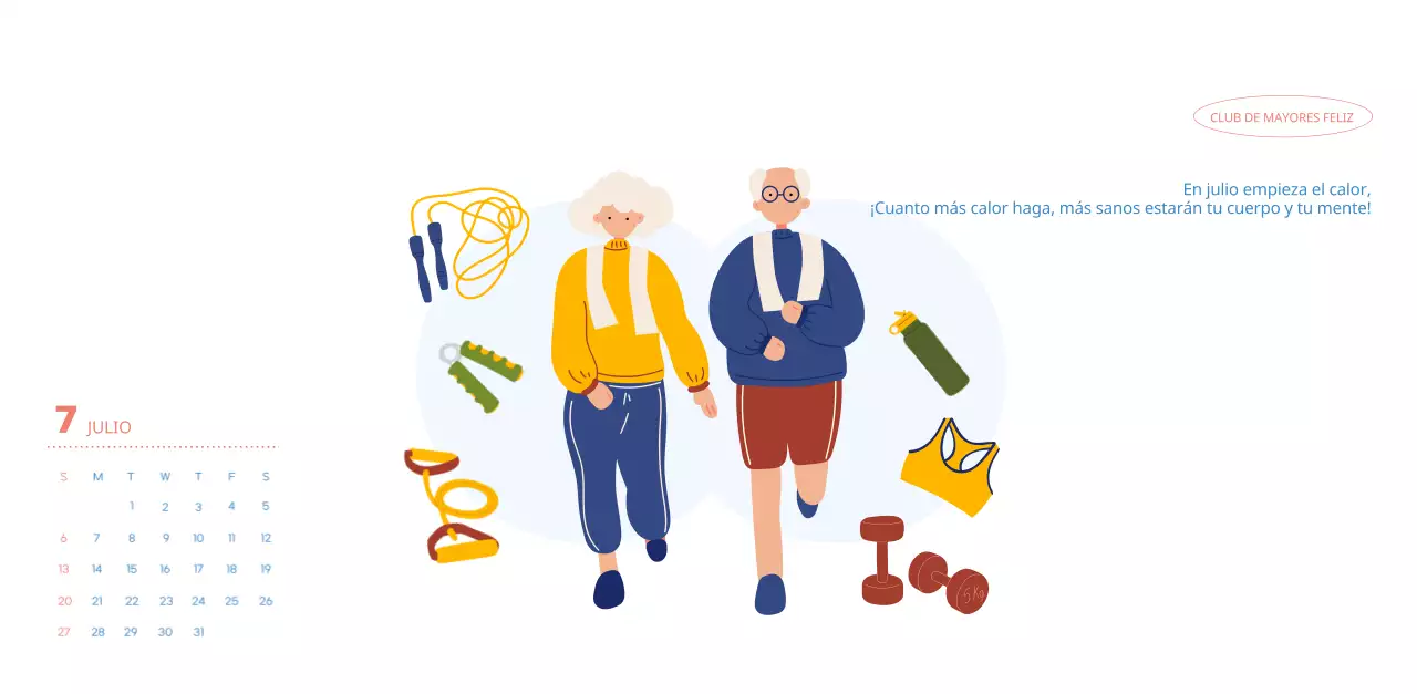 Calendario comercial con simpáticas ilustraciones