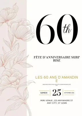 invitation d'anniversaire beige et élégante