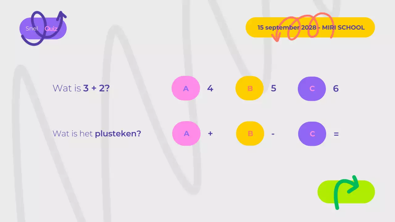 Paarse speelse presentatie voor wiskundeles