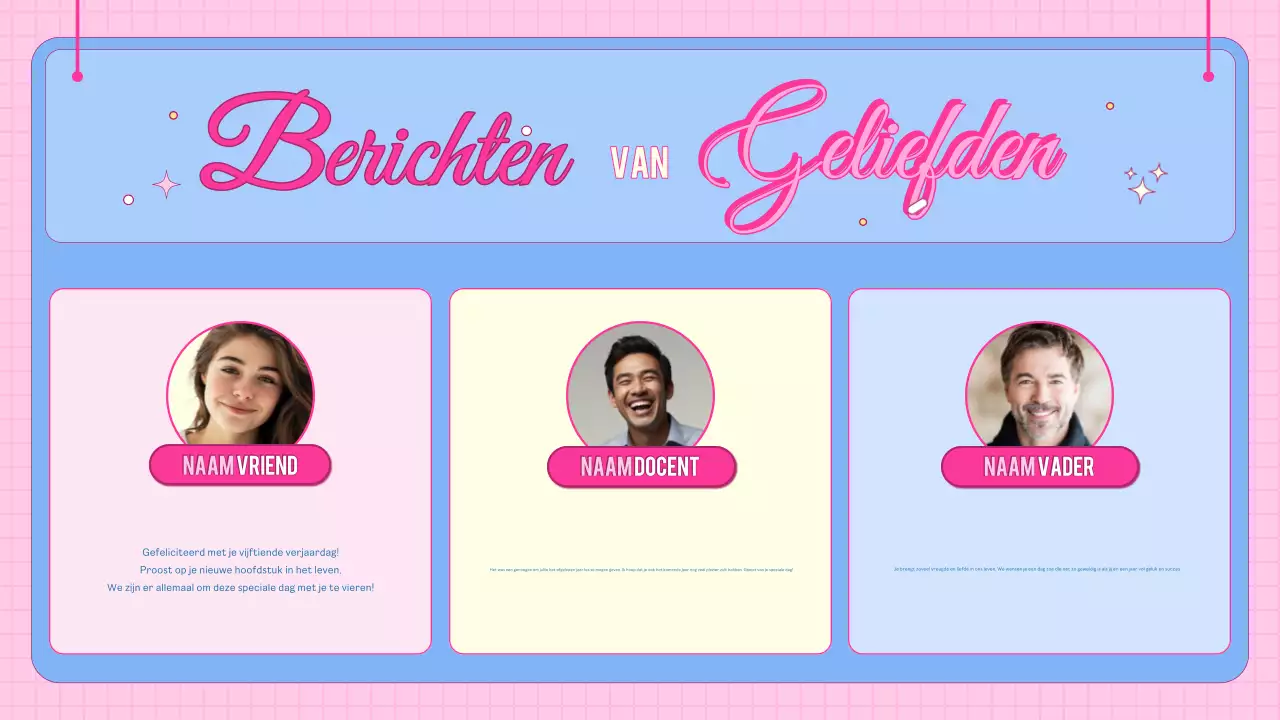 roze trendy verjaardagskaart