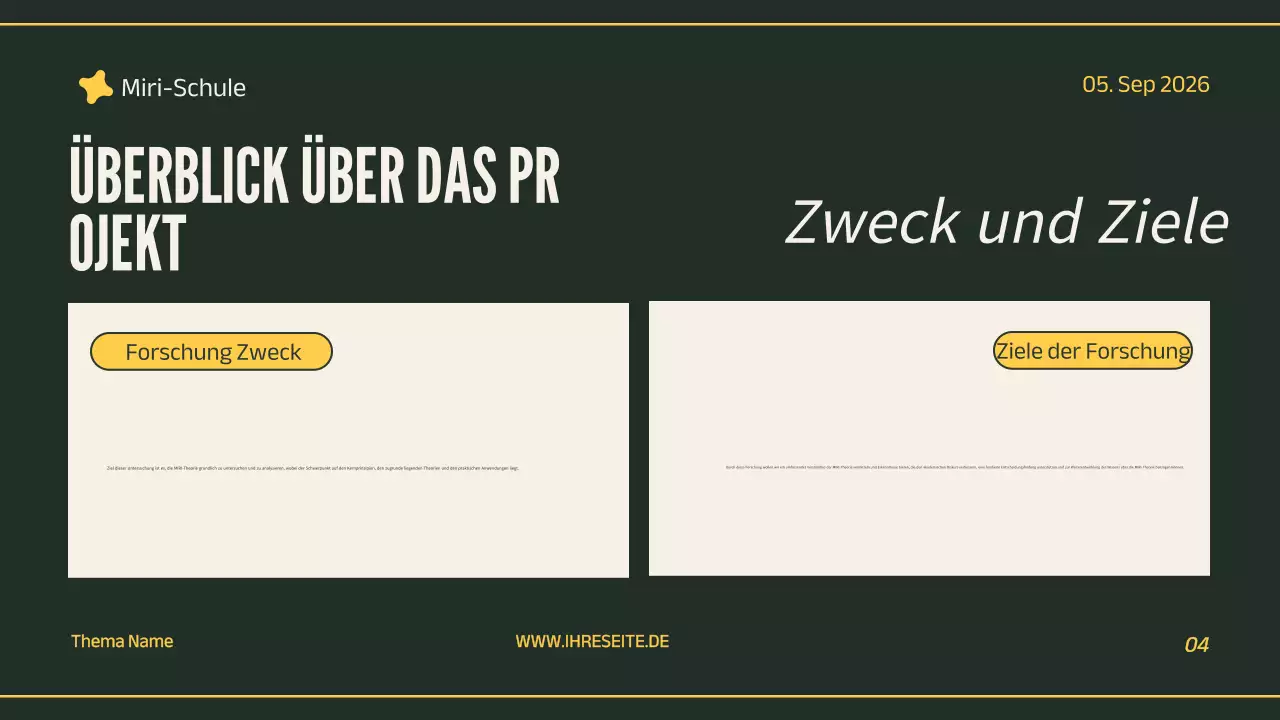 Präsentation eines grünen Fachprojekts