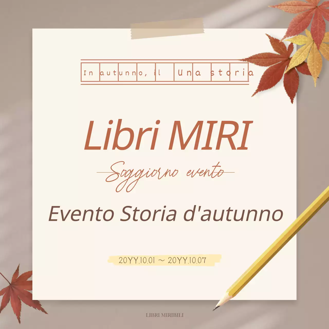 Promuovere un evento autunnale vintage in beige