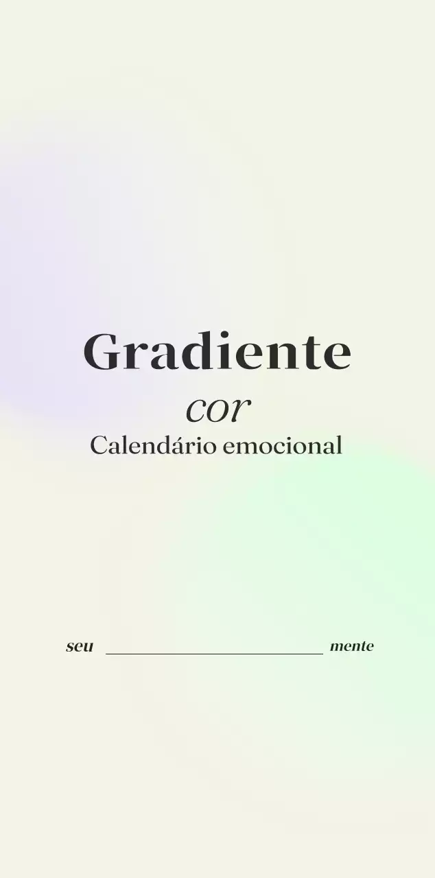 Calendário minimalista em gradiente