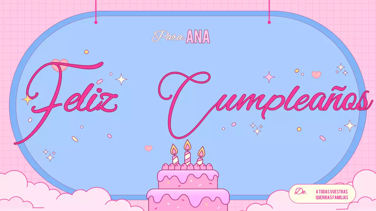 tarjeta de cumpleaños rosa de moda