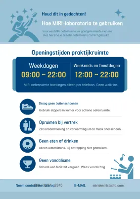 Lichtblauw en blauw Eenvoudige laboratoriumgids