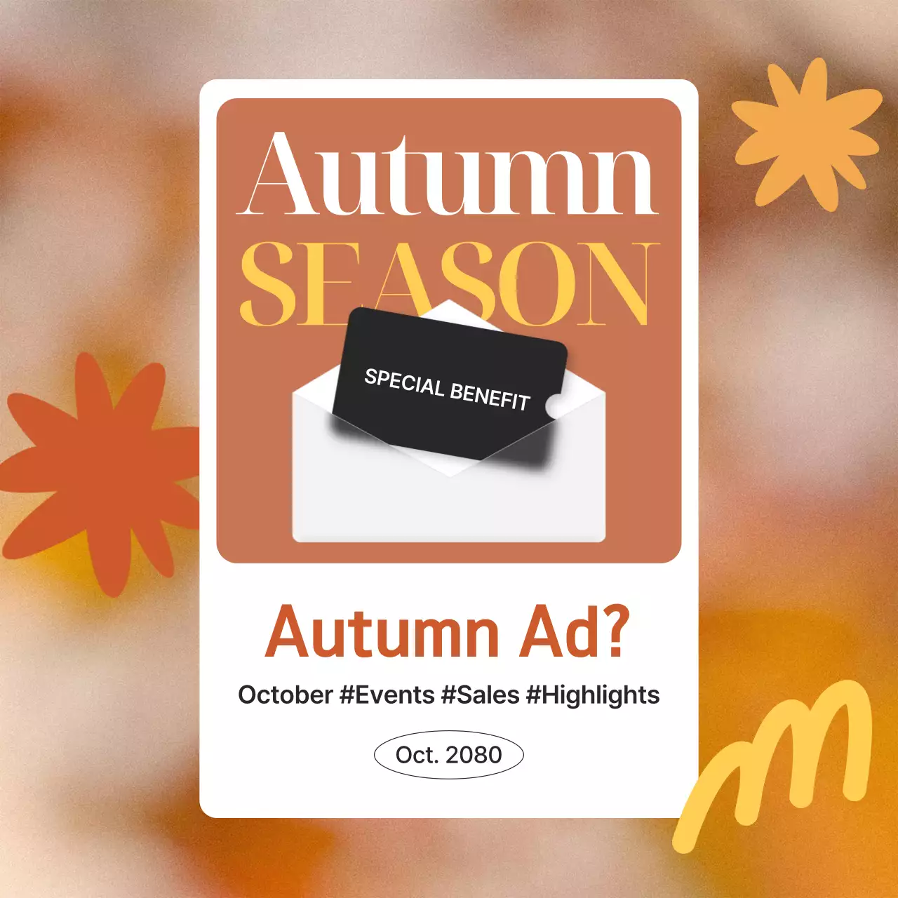 Orange Modern Autumn Promotion Instagram Carousel