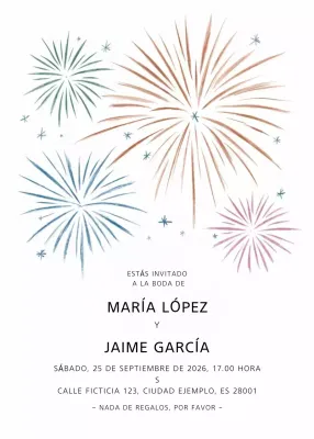 Invitación de boda elegante y colorida