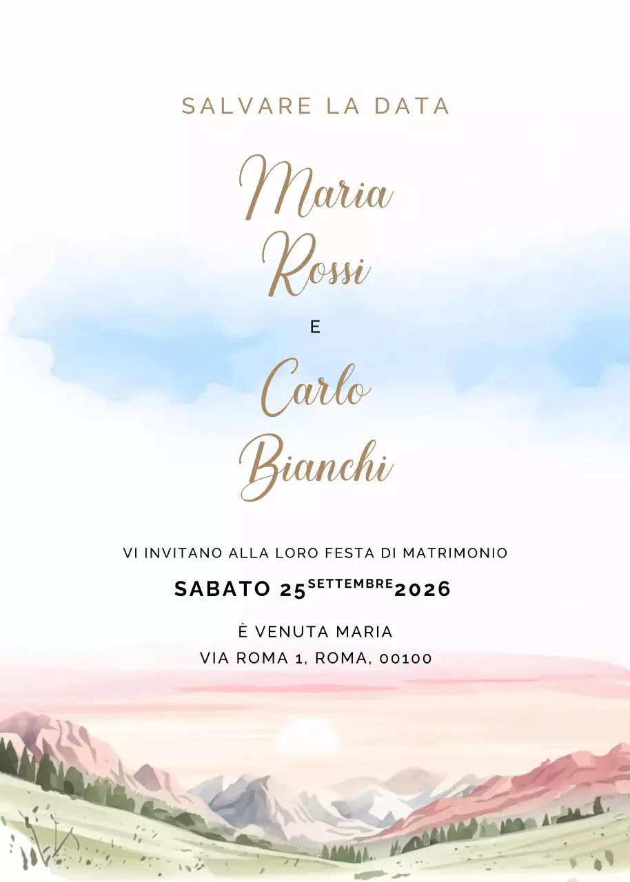 Invito di matrimonio elegante bianco
