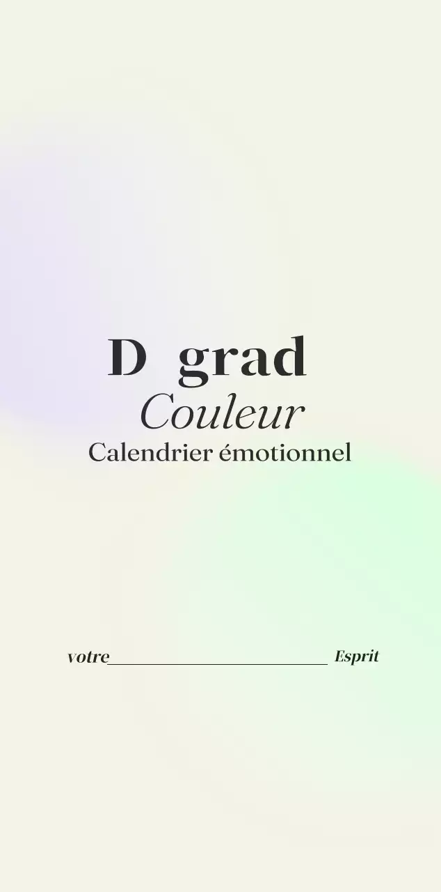 Calendrier minimaliste dégradé