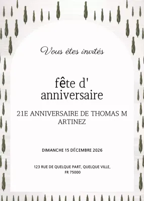 Invitation d'anniversaire rustique verte