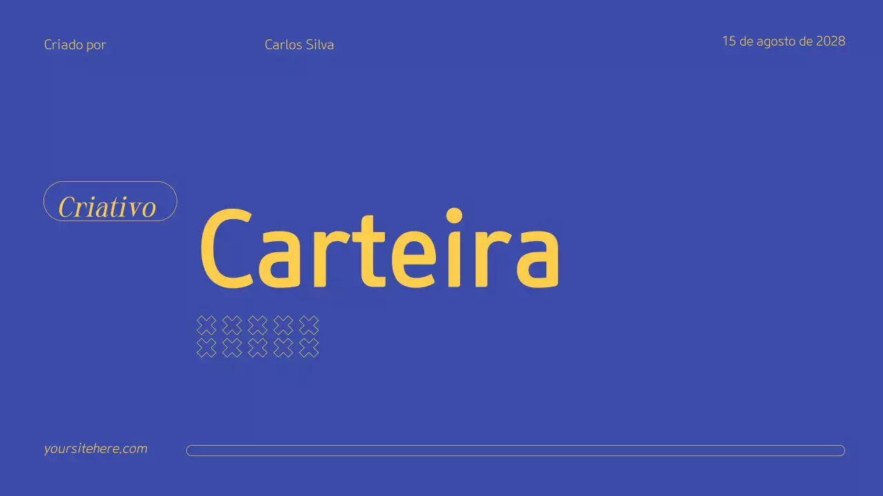 Azul Amarelo Apresentação do portefólio criativo profissional