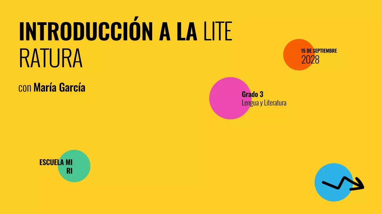 Presentación del curso de literatura moderna multicolor