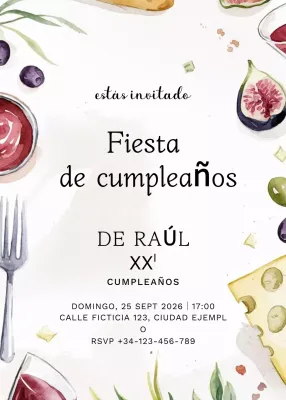 invitación de cumpleaños elegante blanca