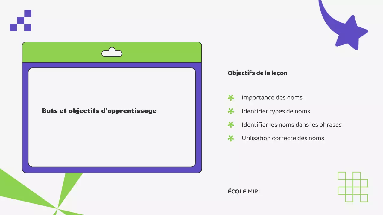 Beige Vert Illustration Matériel de classe Grammaire Présentation