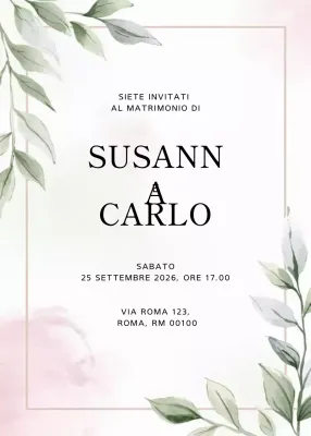 Invito di nozze elegante verde