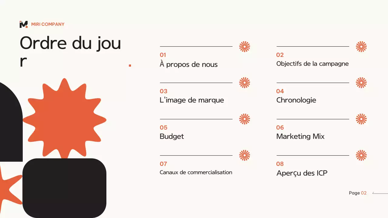 Plan marketing moderne géométrique orange beige