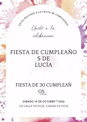 Invitación de cumpleaños colorida y elegante