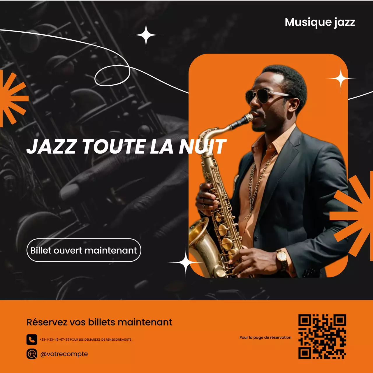Orange Trendy Jazz Music Promotion