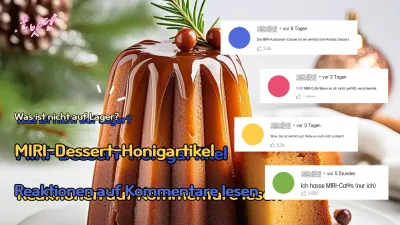 Werbung für ein einfaches gelb-blaues Dessertmenü